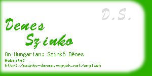 denes szinko business card